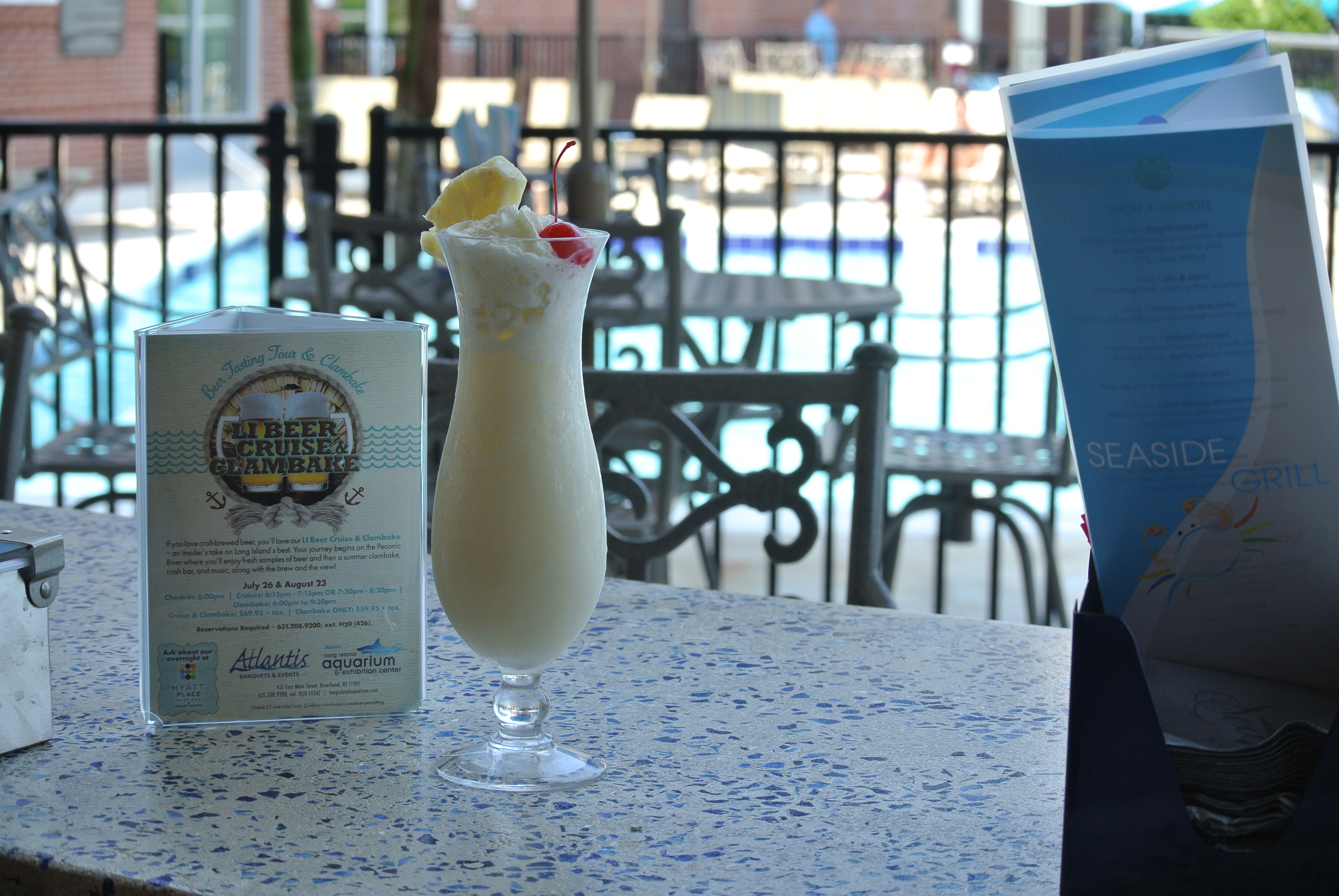 Piña Colada Drink at Seaside Bar and Grill